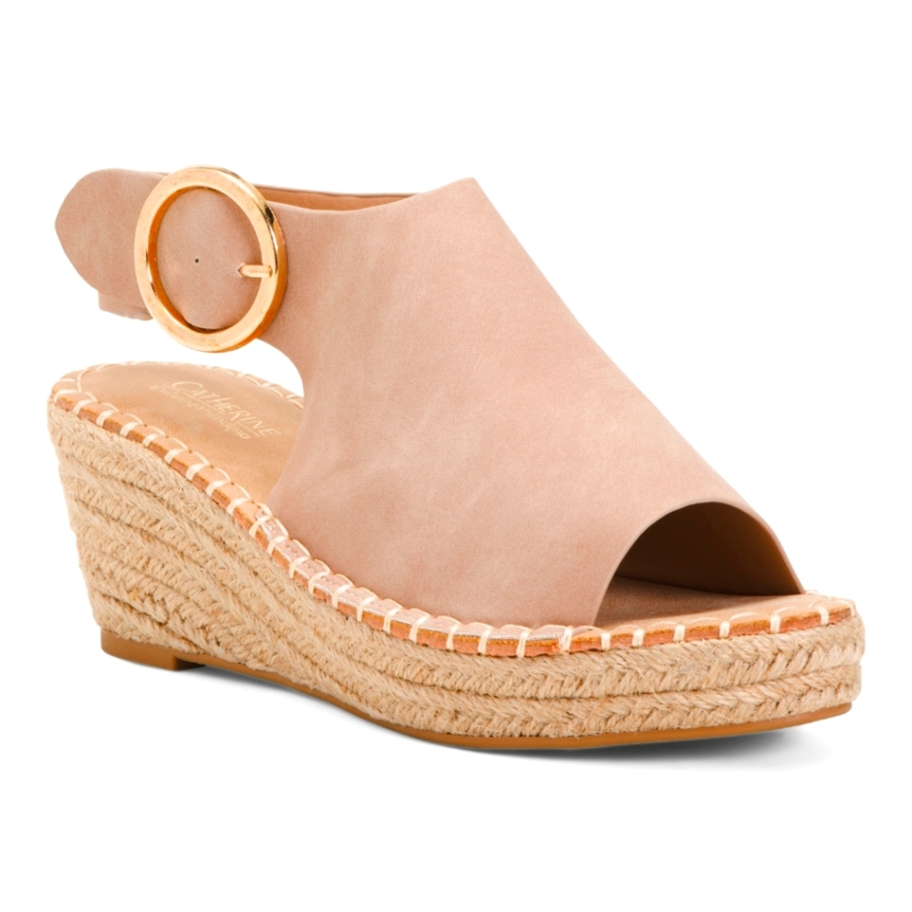 Catherine Malandrino Cirkly Espadrille Wedges Size 7 1/2 Cognac Color